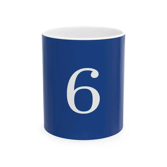 Algemeneblauwe- of topvlag met wit nommer (Netherlands) White Coffee Mug 11oz - Go Mug Yourself