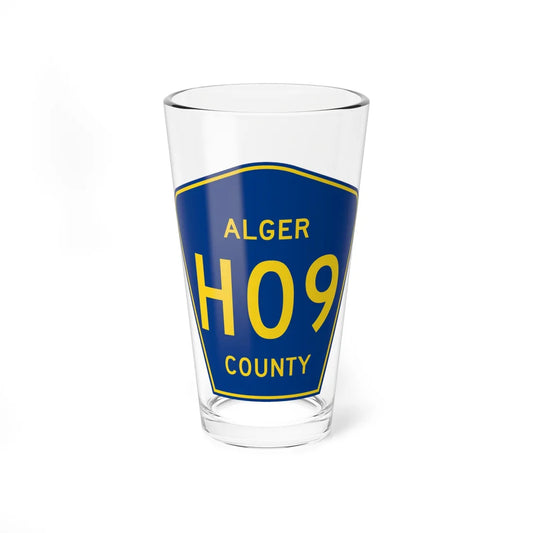Alger County H-09 (Michigan) (Road Sign) Pint Glass 16oz 16oz - Go Mug Yourself