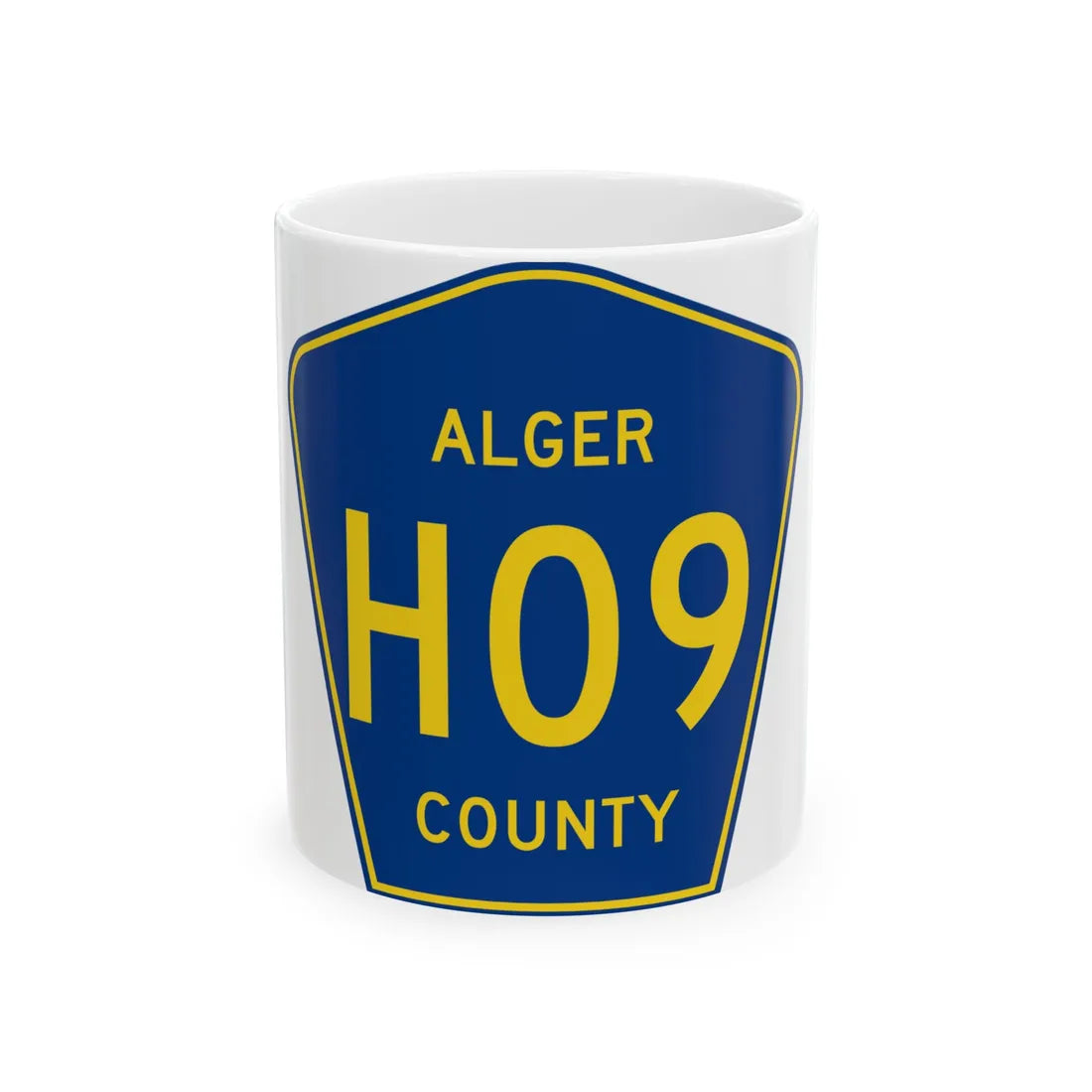 Alger County H-09 (Michigan) (Road Sign) White Coffee Mug 11oz - Go Mug Yourself