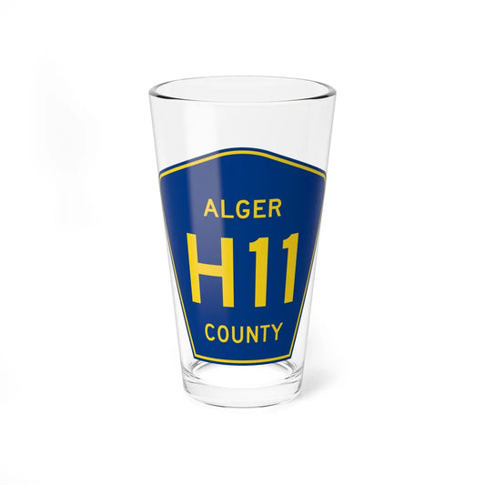 Alger County H-11 (Michigan) (Road Sign) Pint Glass 16oz 16oz - Go Mug Yourself