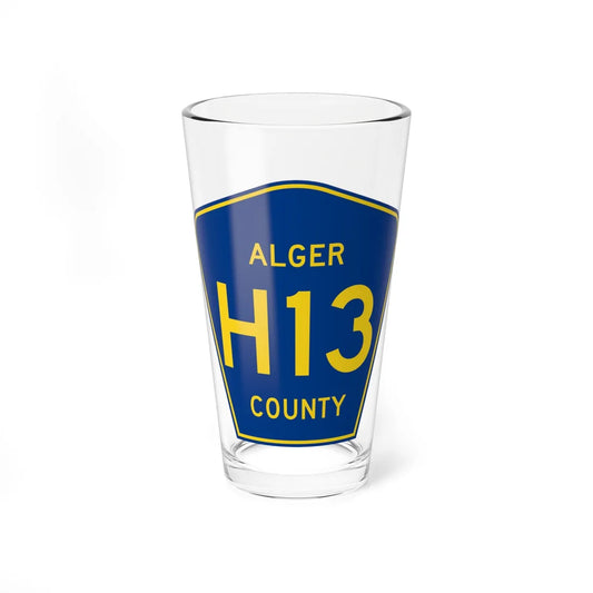 Alger County H-13 (Michigan) (Road Sign) Pint Glass 16oz 16oz - Go Mug Yourself