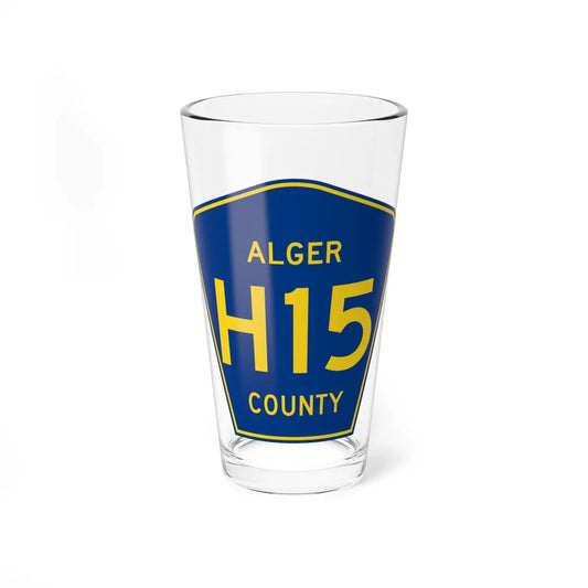 Alger County H-15 (Michigan) (Road Sign) Pint Glass 16oz 16oz - Go Mug Yourself