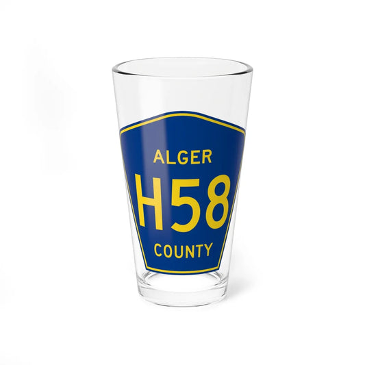 Alger County H-58 (Michigan) (Road Sign) Pint Glass 16oz 16oz - Go Mug Yourself