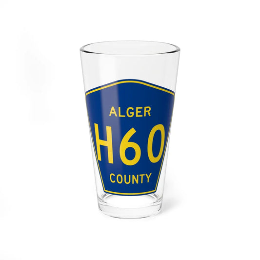 Alger County H-60 (Michigan) (Road Sign) Pint Glass 16oz 16oz - Go Mug Yourself