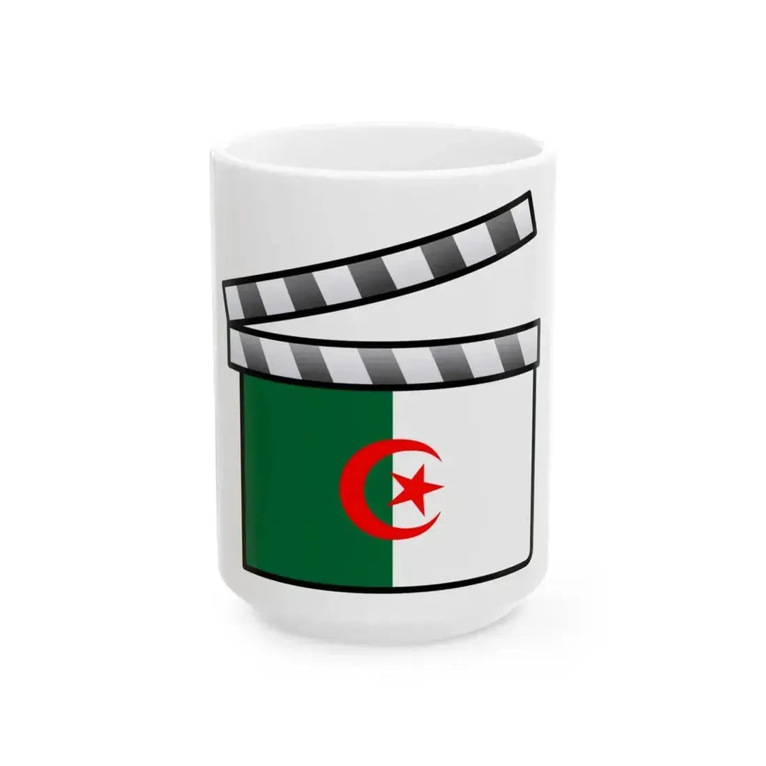 Algeria film clapperboard color variant (Algeria) White Coffee Mug 15oz - Go Mug Yourself