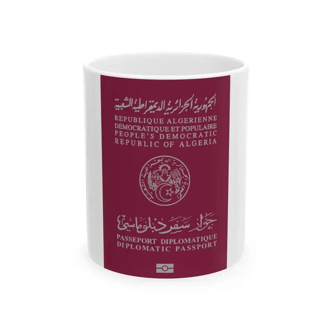 Algerian Electronic Biometric Diplomatic Passport - White Coffee Mug 11oz - Go Mug Yourself