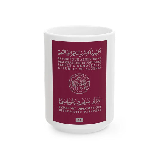 Algerian Electronic Biometric Diplomatic Passport - White Coffee Mug-15oz-Go Mug Yourself