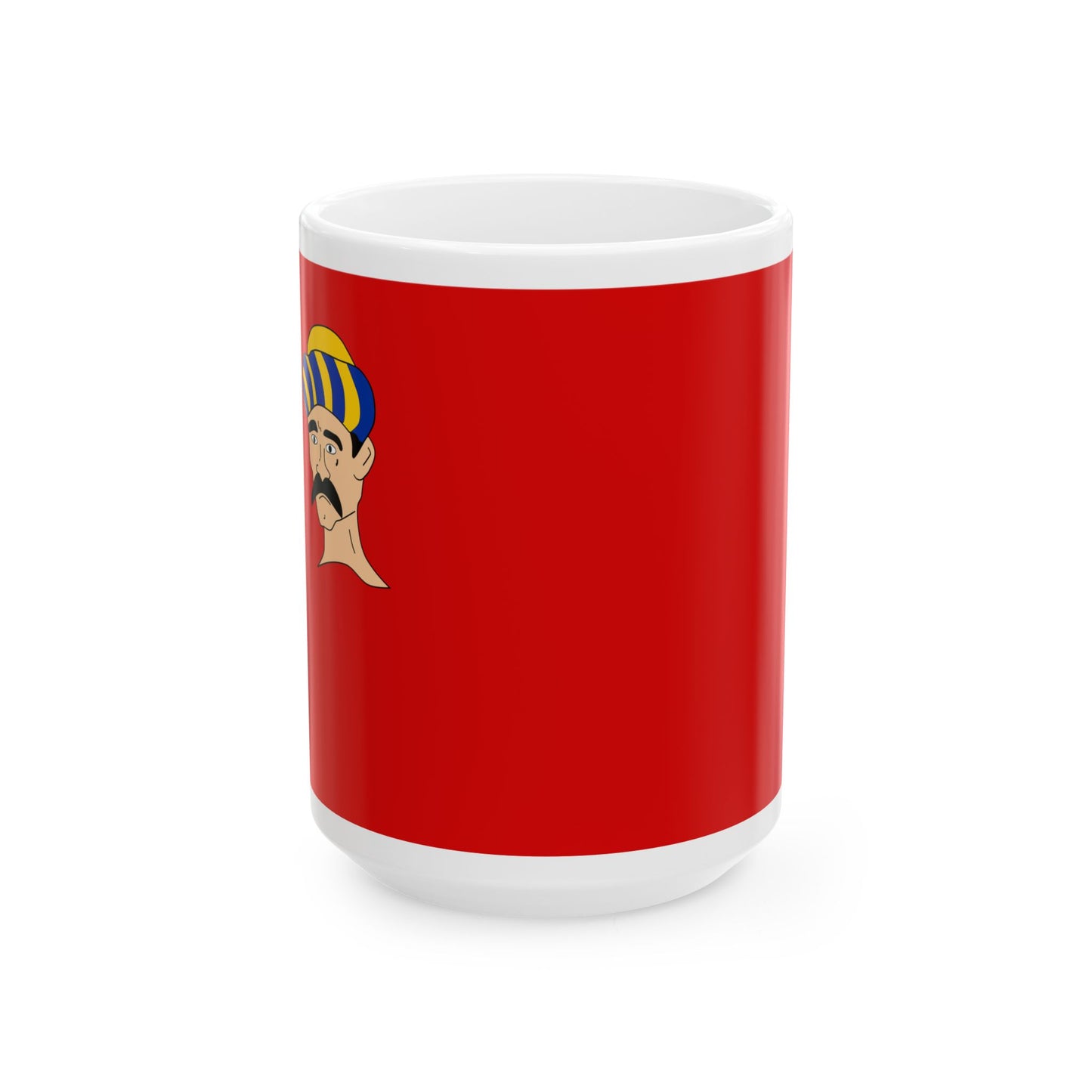 Algerian flag Barbary ensign with the an Berberian head (Algeria) White Coffee Mug-15oz-Go Mug Yourself