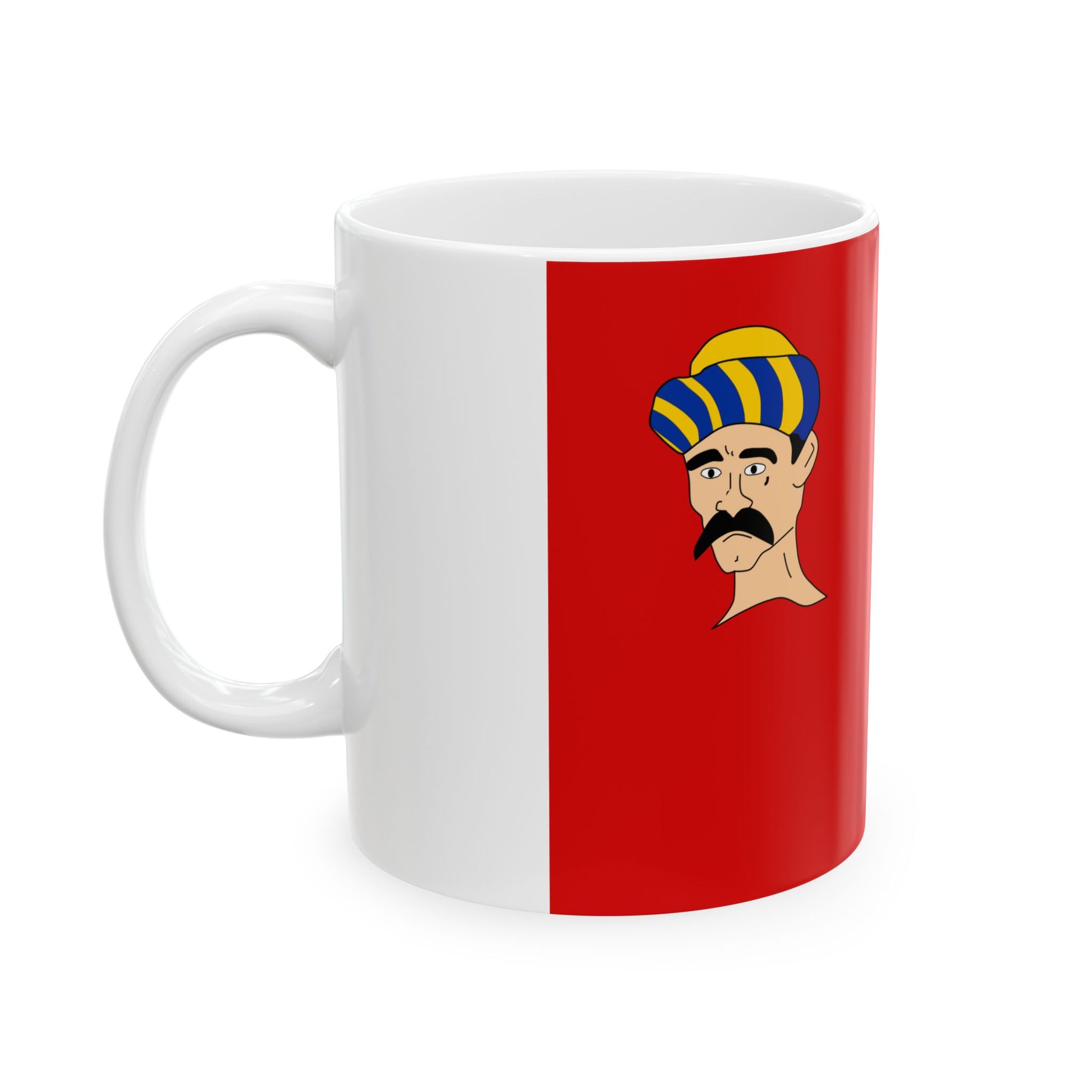 Algerian flag Barbary ensign with the an Berberian head (Algeria) White Coffee Mug-Go Mug Yourself
