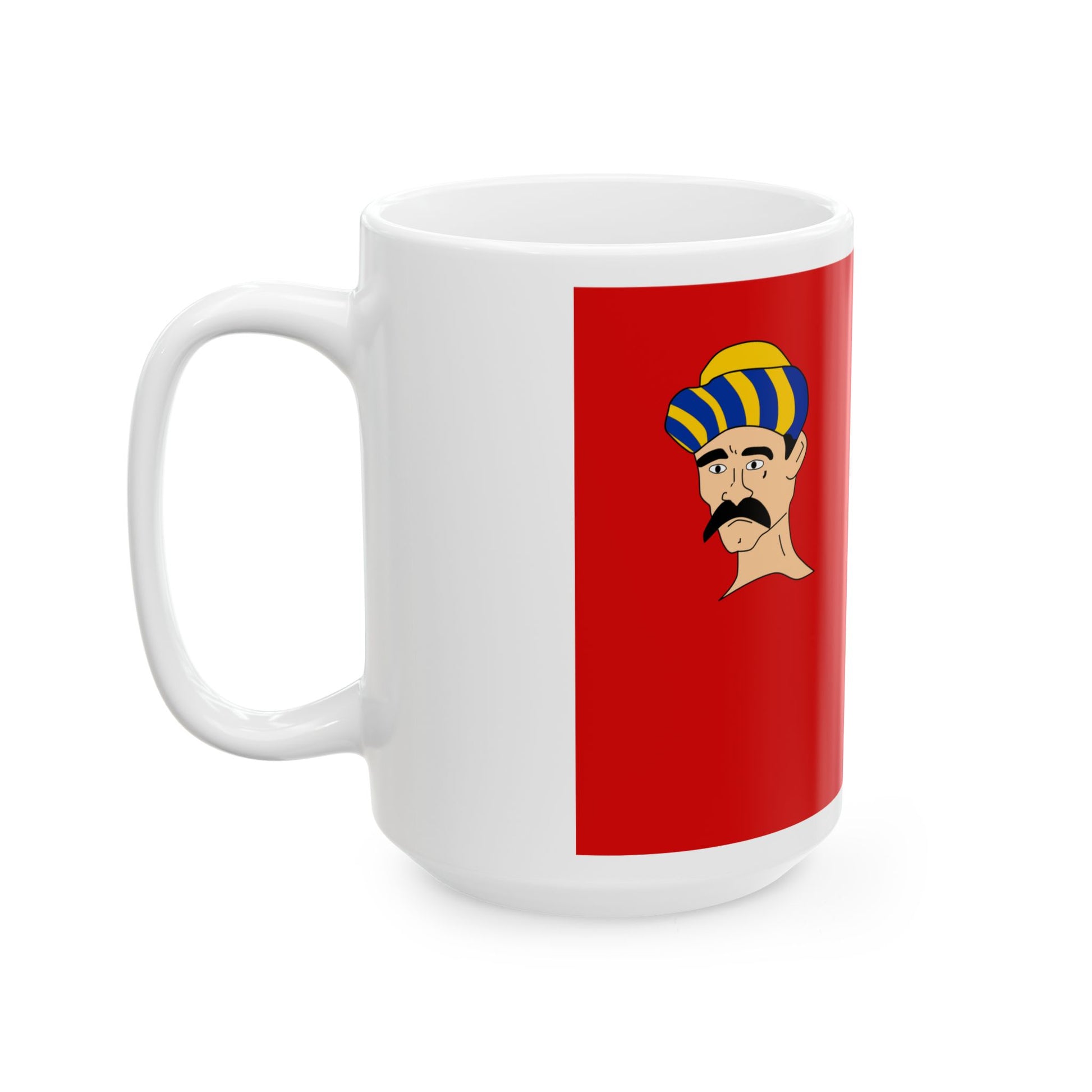 Algerian flag Barbary ensign with the an Berberian head (Algeria) White Coffee Mug-Go Mug Yourself
