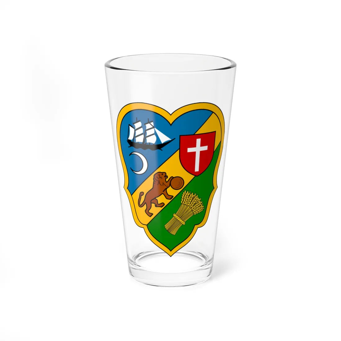 Algiers Coat of Arms French Algeria (Algeria) (Coat of Arms) Pint Glass 16oz 16oz - Go Mug Yourself