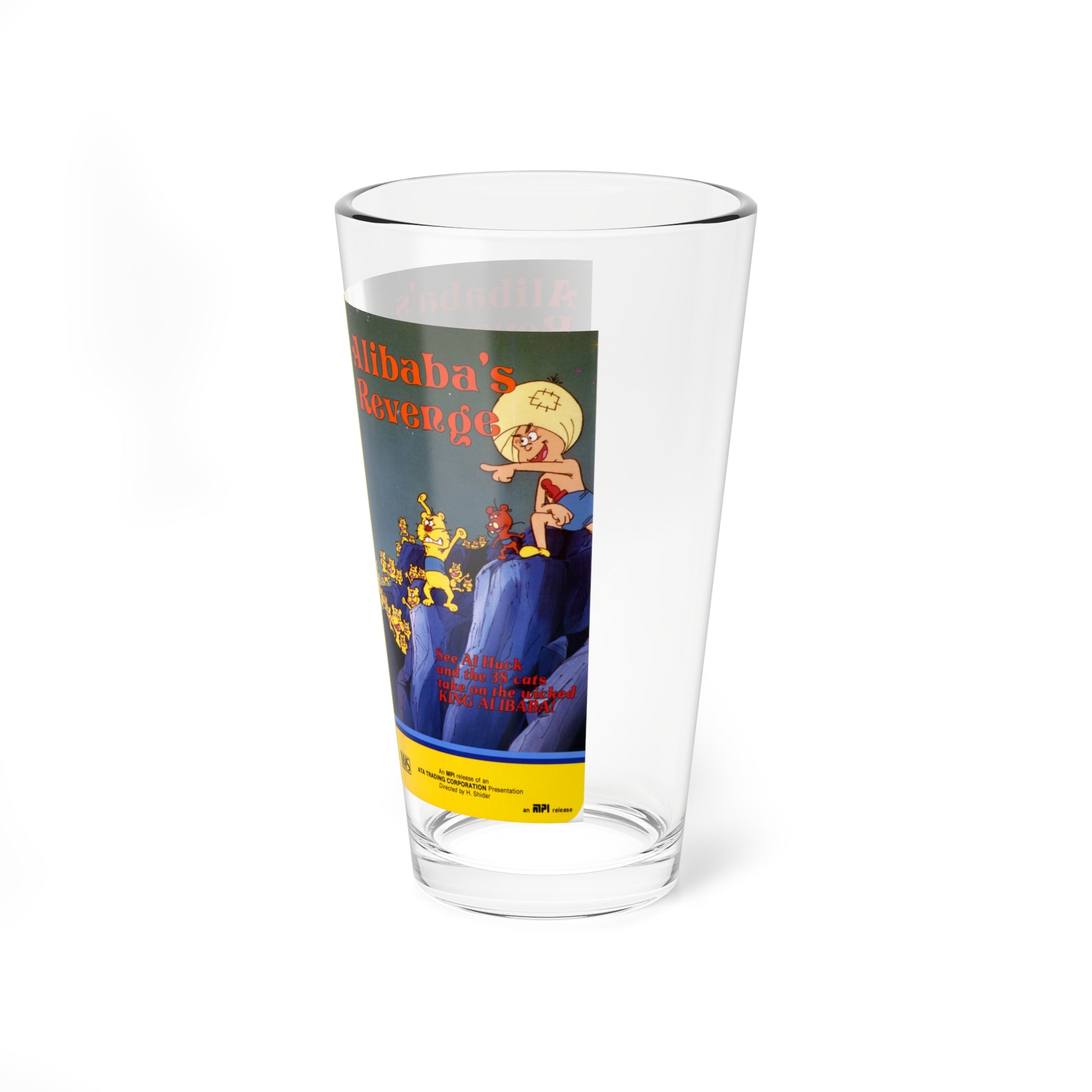 ALIBABAS REVENGE (VHS COVER) Pint Glass 16oz-Go Mug Yourself