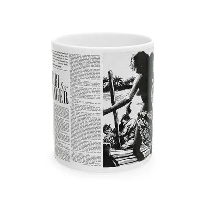 Alibi for Danger, Adam magazine, September 1963 - White Coffee Mug 11oz - Go Mug Yourself
