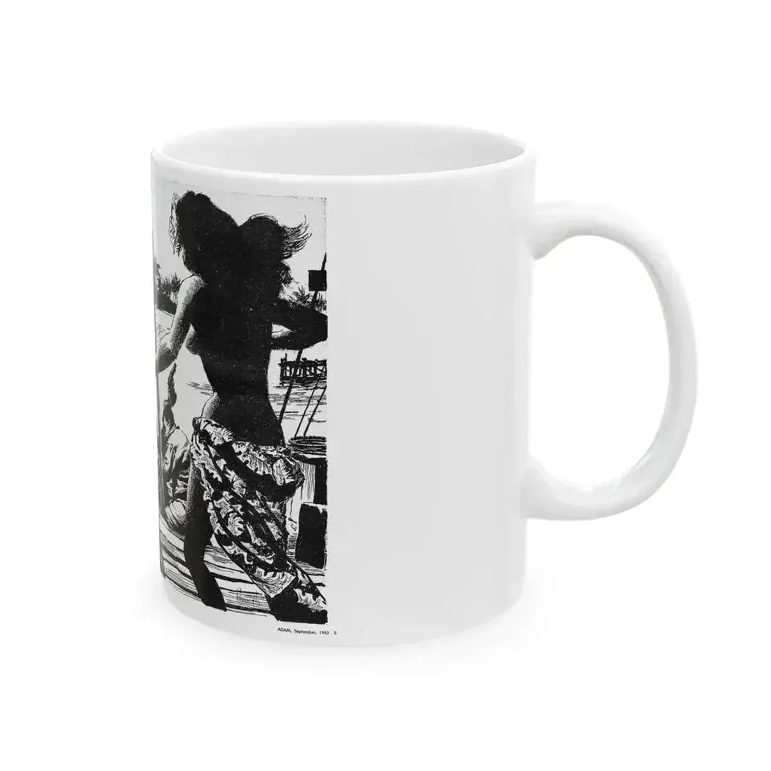 Alibi for Danger, Adam magazine, September 1963 - White Coffee Mug - Go Mug Yourself