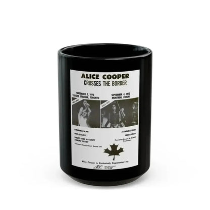 Alice Cooper Canada Tour 1972 (Music Poster) Black Coffee Mug 15oz - Go Mug Yourself