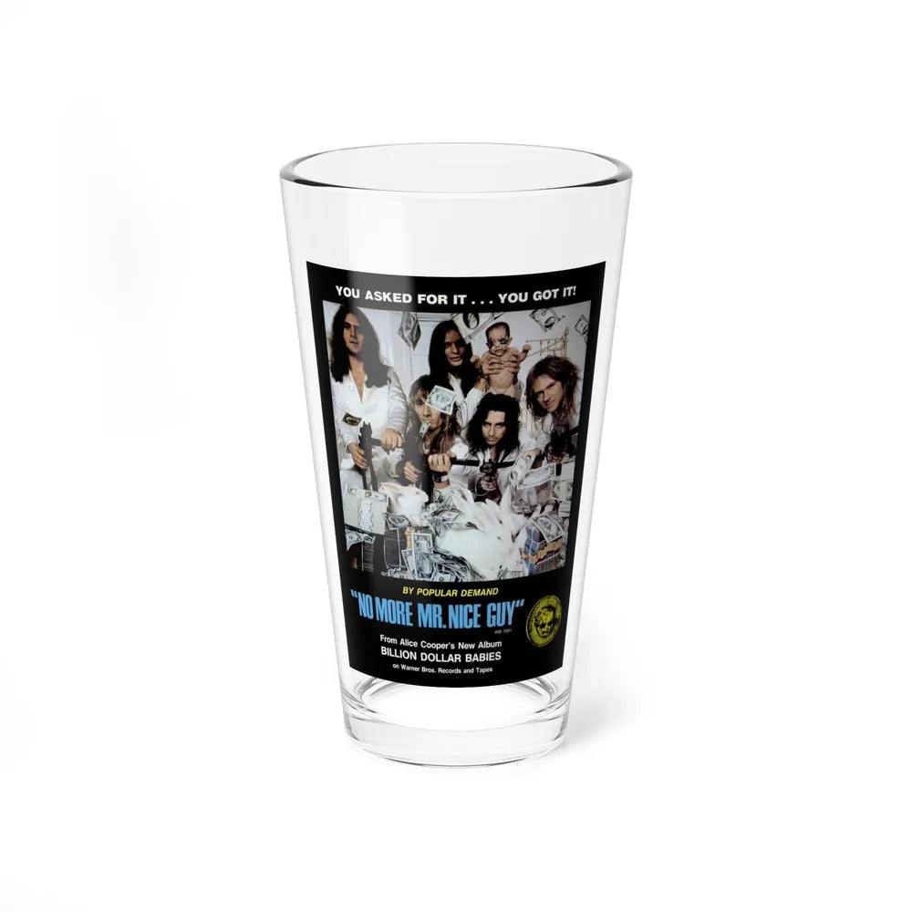 Alice Cooper - No More Mr Nice Guy 1973 (Music Poster) Pint Glass 16oz-16oz-Go Mug Yourself