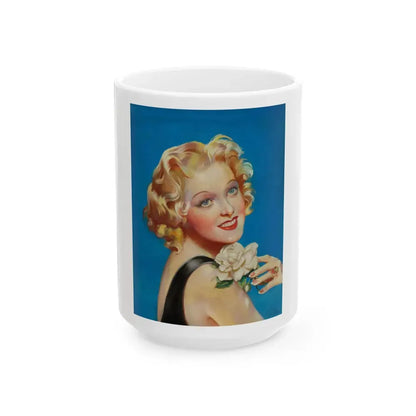 Alice Fay, movie magazine cover, c. 1930s - White Coffee Mug 15oz - Go Mug Yourself