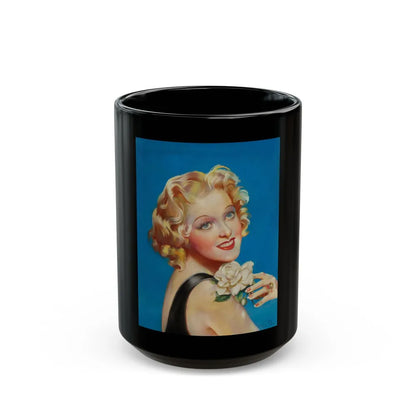 Alice Fay, movie magazine cover, c. 1930s - Black Coffee Mug-15oz-Go Mug Yourself