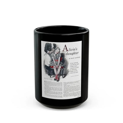 Alicia's daughter, Woman's Day, April 1950 - Black Coffee Mug 15oz - Go Mug Yourself