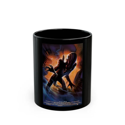 ALIEN (10TH ANNIVERSARY) 1979 Movie Poster - Black Coffee Mug-11oz-Go Mug Yourself