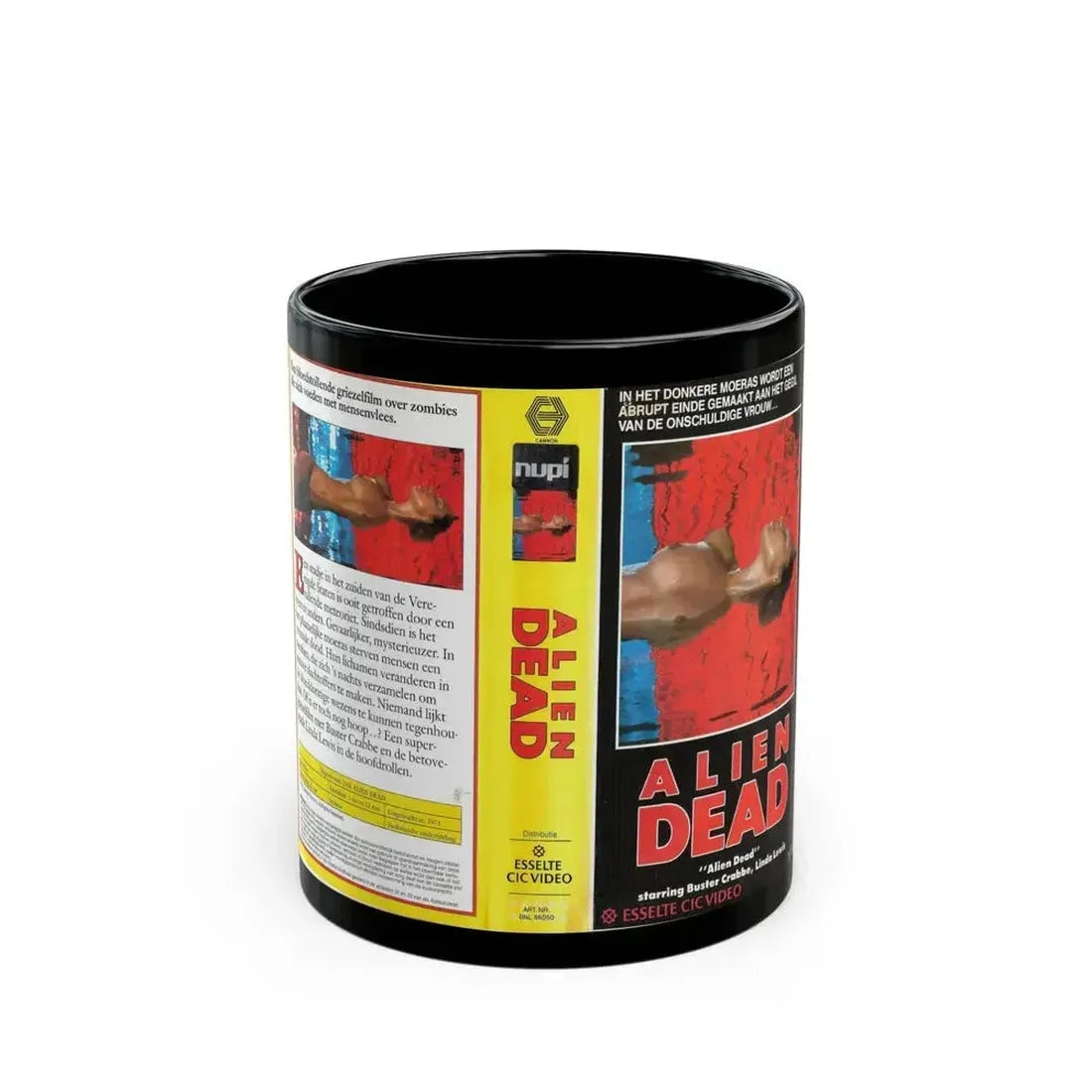 ALIEN DEAD CIC VIDEO (VHS COVER) - Black Coffee Mug 11oz - Go Mug Yourself