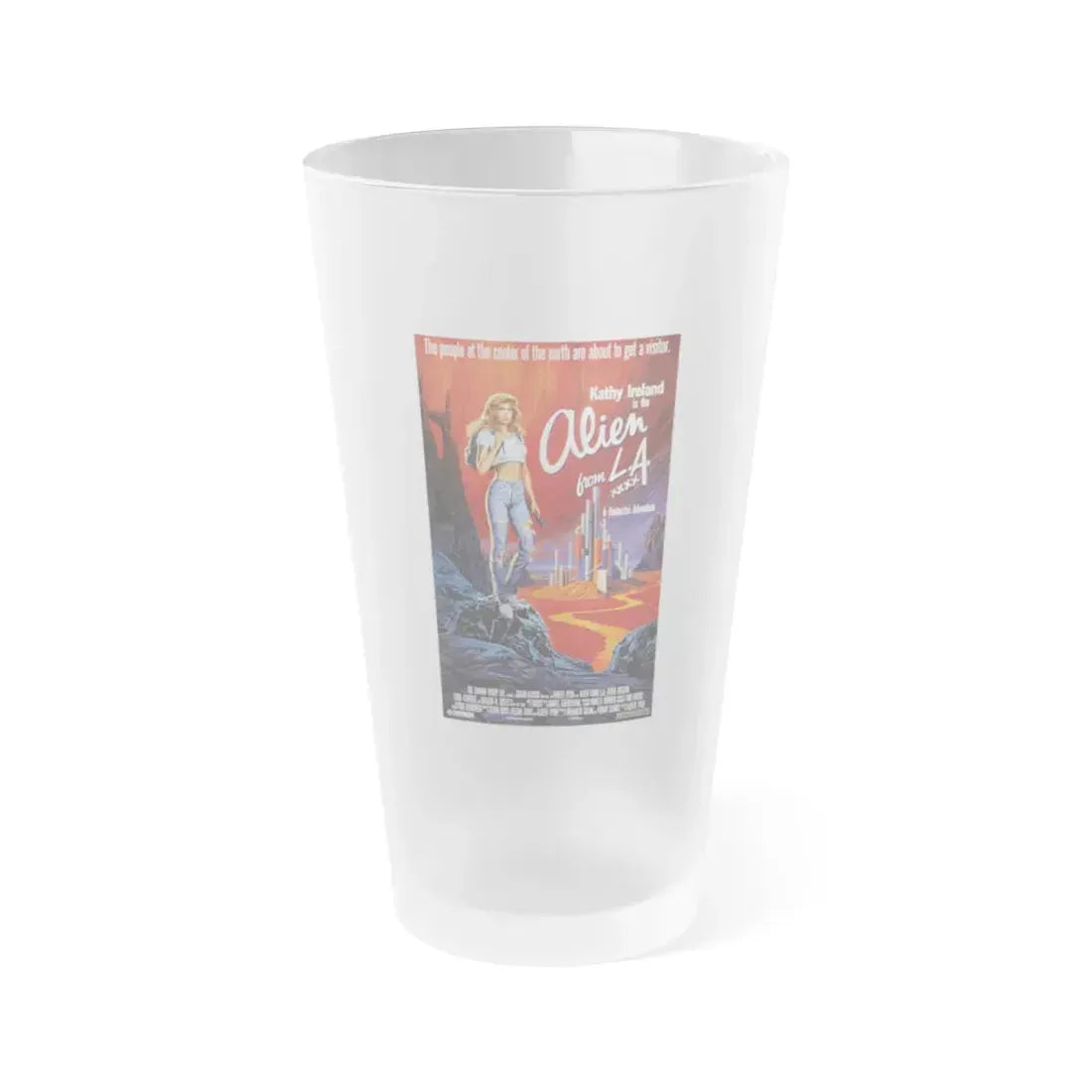 ALIEN FROM L.A 1988 Movie Poster - Frosted Pint Glass 16oz Default Title - Go Mug Yourself