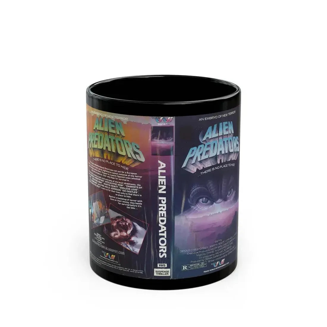 ALIEN PREDATORS (VHS COVER) - Black Coffee Mug 11oz - Go Mug Yourself