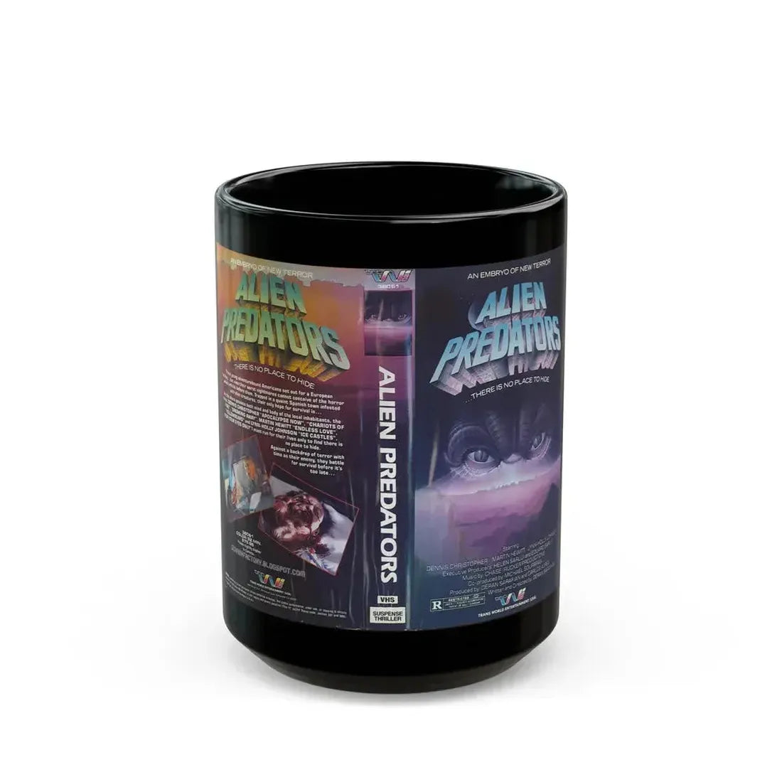 ALIEN PREDATORS (VHS COVER) - Black Coffee Mug 15oz - Go Mug Yourself