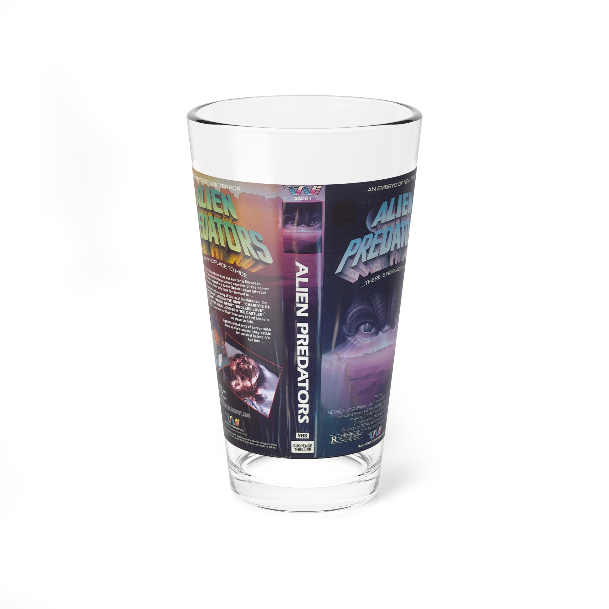 ALIEN PREDATORS (VHS COVER) Pint Glass 16oz-16oz-Go Mug Yourself