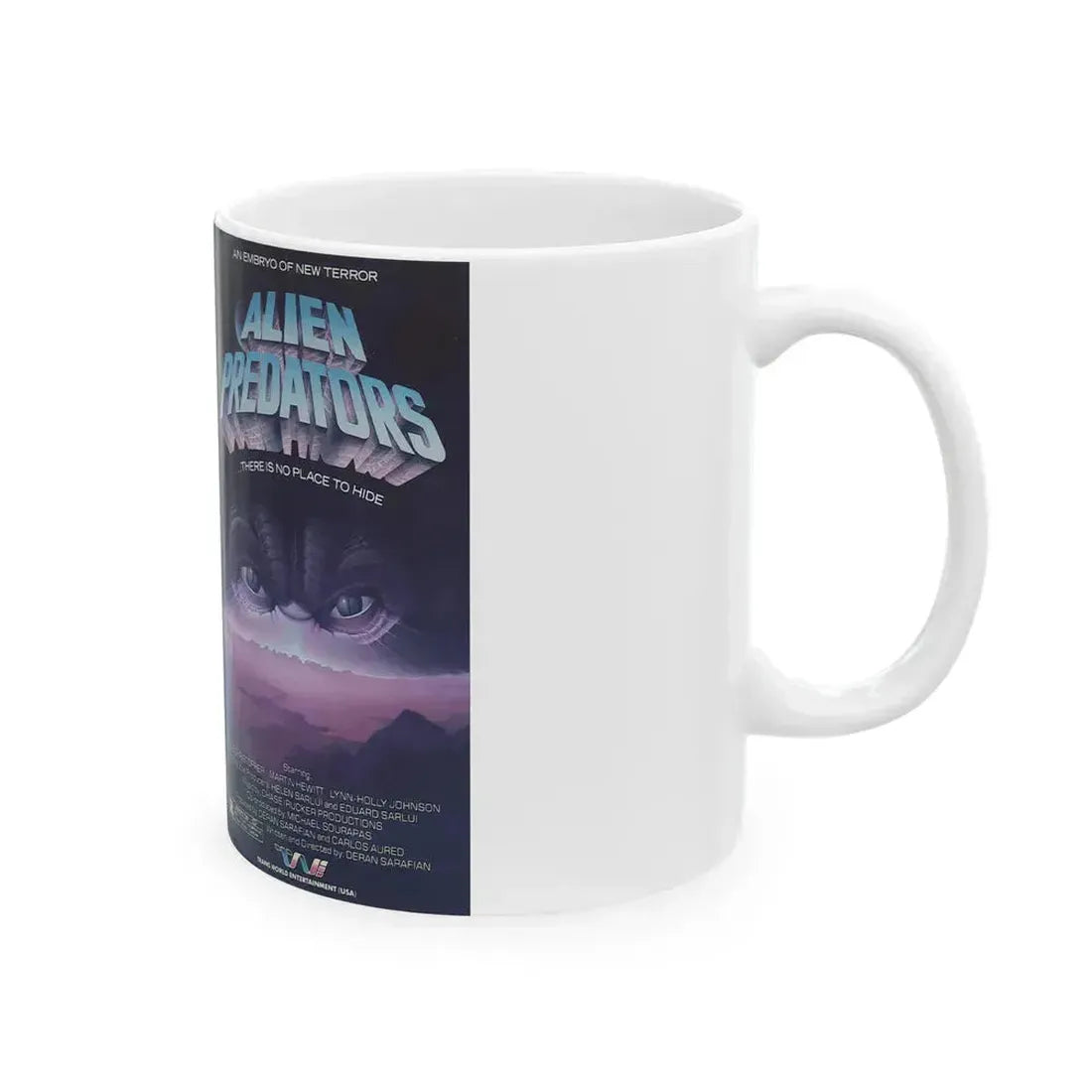 ALIEN PREDATORS (VHS COVER) - White Coffee Mug - Go Mug Yourself