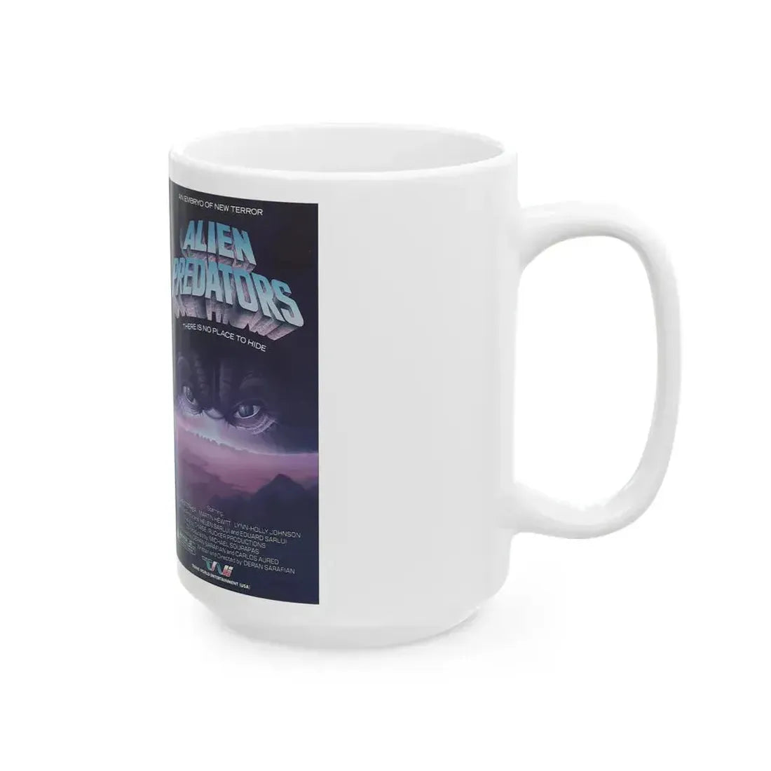 ALIEN PREDATORS (VHS COVER) - White Coffee Mug - Go Mug Yourself