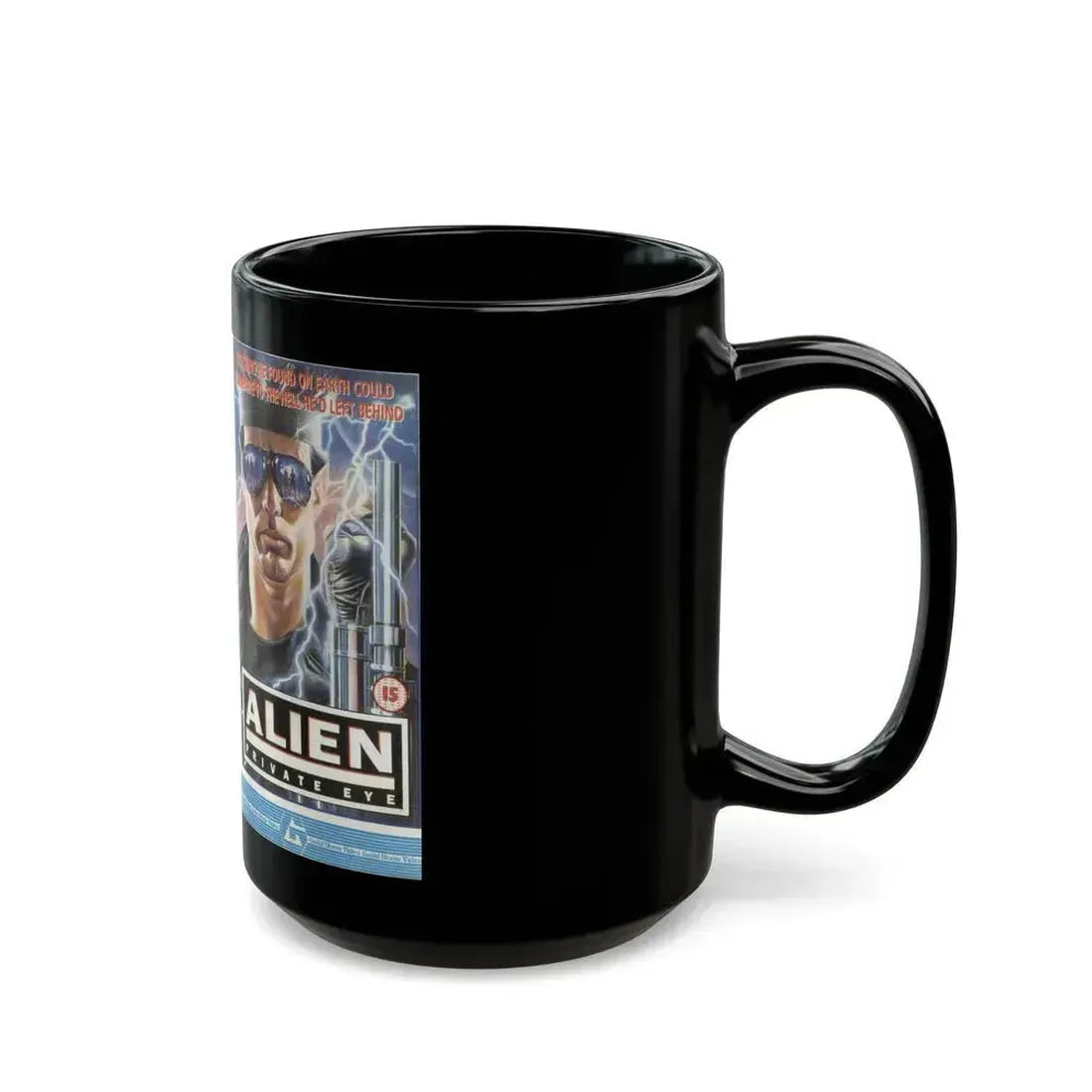 ALIEN PRIVATE EYE (VHS COVER) - Black Coffee Mug - Go Mug Yourself