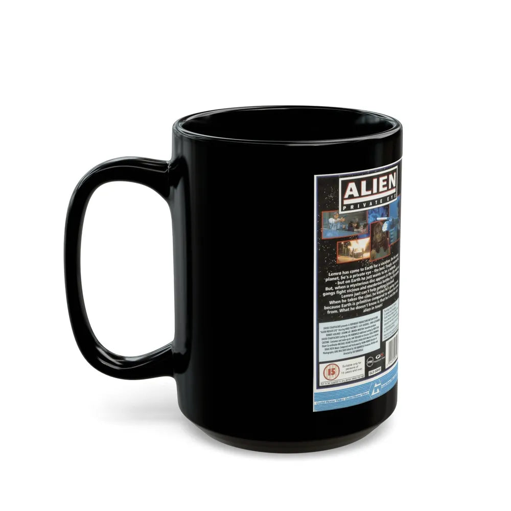 ALIEN PRIVATE EYE (VHS COVER) - Black Coffee Mug-Go Mug Yourself