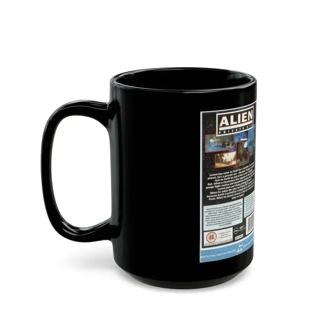 ALIEN PRIVATE EYE (VHS COVER) - Black Coffee Mug - Go Mug Yourself