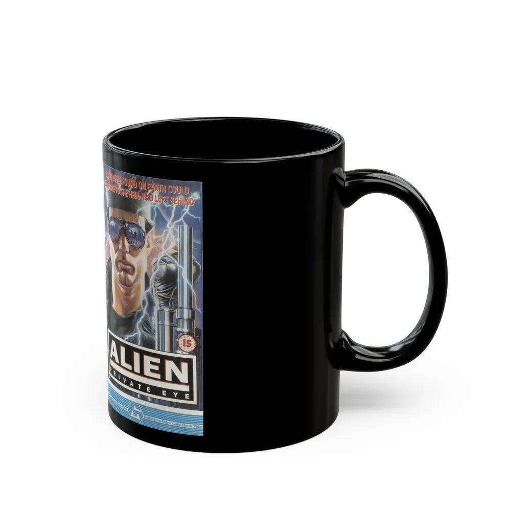 ALIEN PRIVATE EYE (VHS COVER) - Black Coffee Mug-Go Mug Yourself