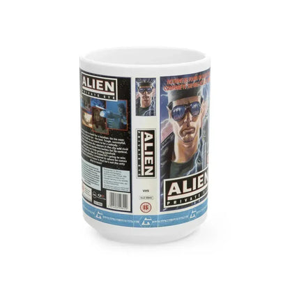 ALIEN PRIVATE EYE (VHS COVER) - White Coffee Mug 15oz - Go Mug Yourself