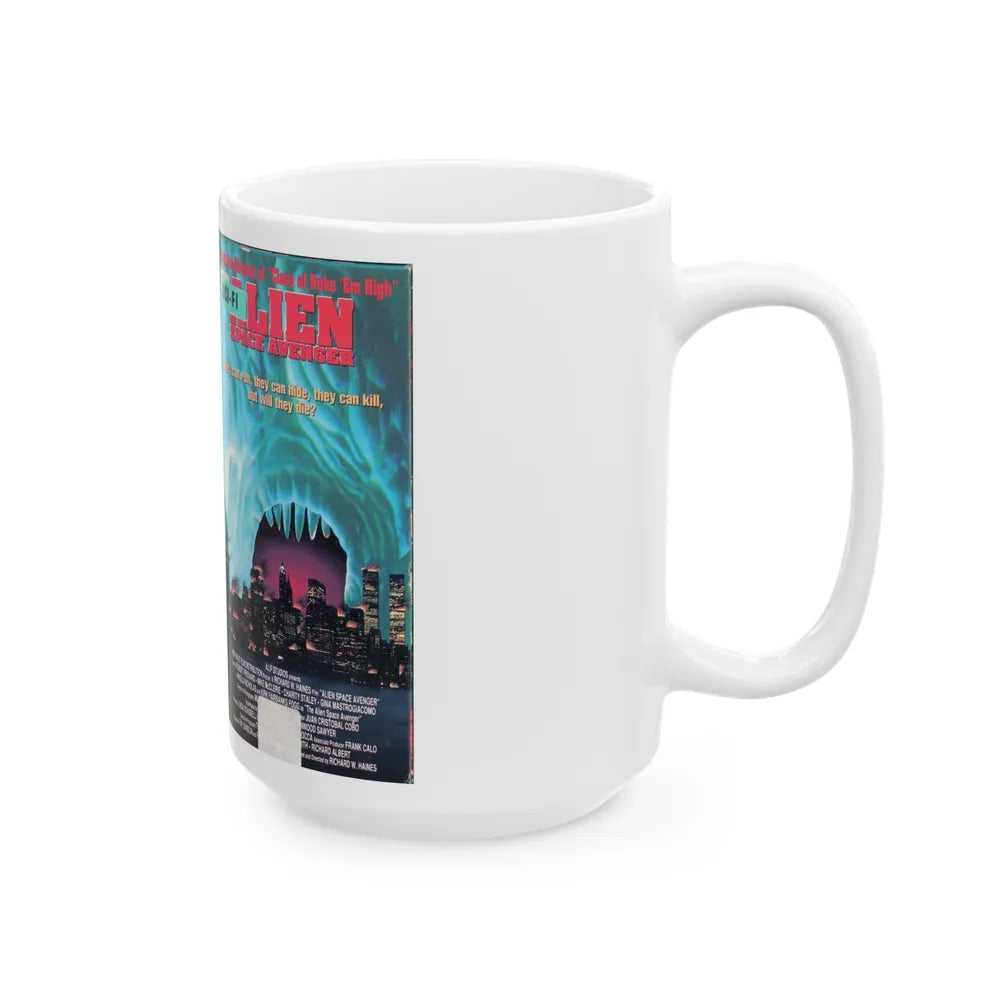 ALIEN SPACE AVENGER (VHS COVER) - White Coffee Mug-Go Mug Yourself