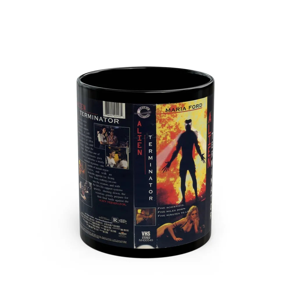 ALIEN TERMINATOR (VHS COVER) - Black Coffee Mug-11oz-Go Mug Yourself