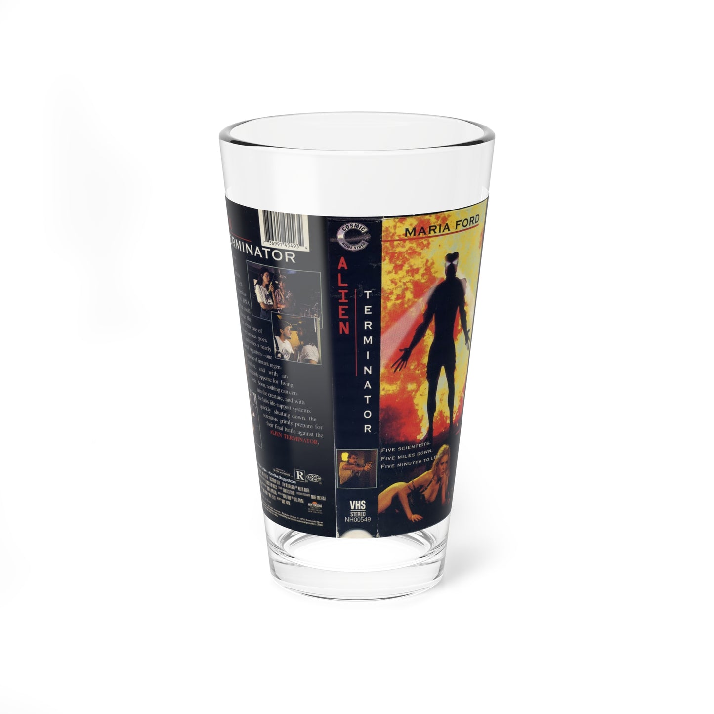 ALIEN TERMINATOR (VHS COVER) Pint Glass 16oz-16oz-Go Mug Yourself