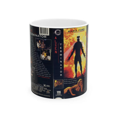 ALIEN TERMINATOR (VHS COVER) - White Coffee Mug-11oz-Go Mug Yourself