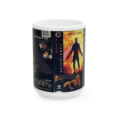 ALIEN TERMINATOR (VHS COVER) - White Coffee Mug 15oz - Go Mug Yourself