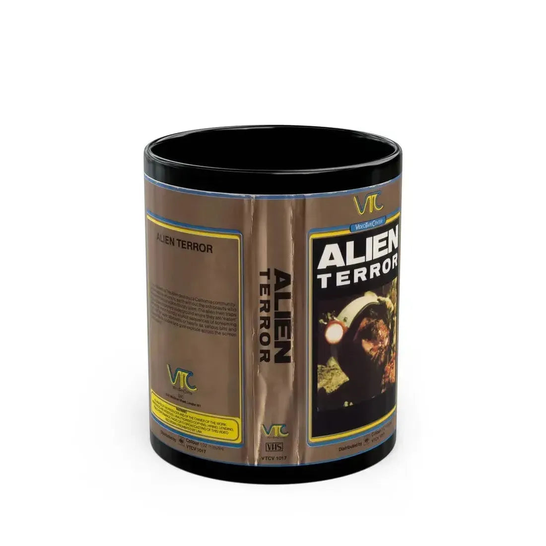 ALIEN TERROR (VHS COVER) - Black Coffee Mug 11oz - Go Mug Yourself