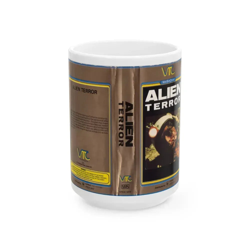 ALIEN TERROR (VHS COVER) - White Coffee Mug 15oz - Go Mug Yourself