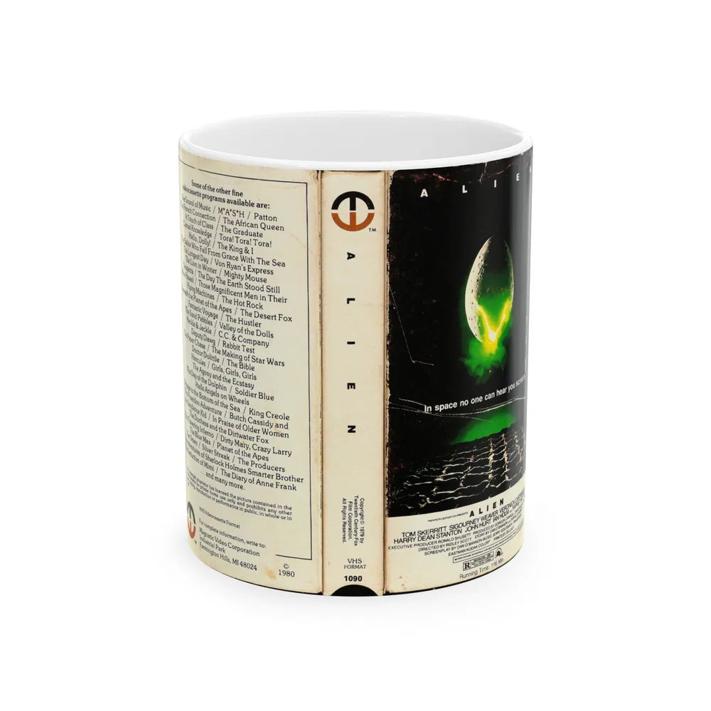 ALIEN (VHS COVER) - White Coffee Mug-11oz-Go Mug Yourself