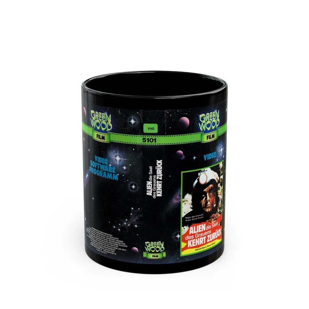 ALIEN0DIE0SAAT DES GRAUENS KEHRT ZURUCK (VHS COVER) - Black Coffee Mug-11oz-Go Mug Yourself