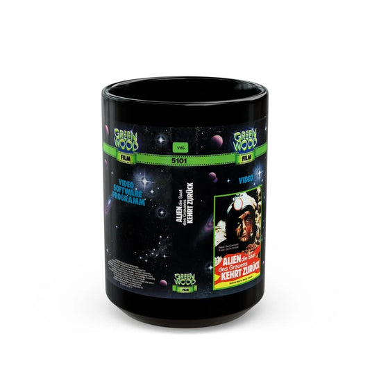 ALIEN0DIE0SAAT DES GRAUENS KEHRT ZURUCK (VHS COVER) - Black Coffee Mug-15oz-Go Mug Yourself