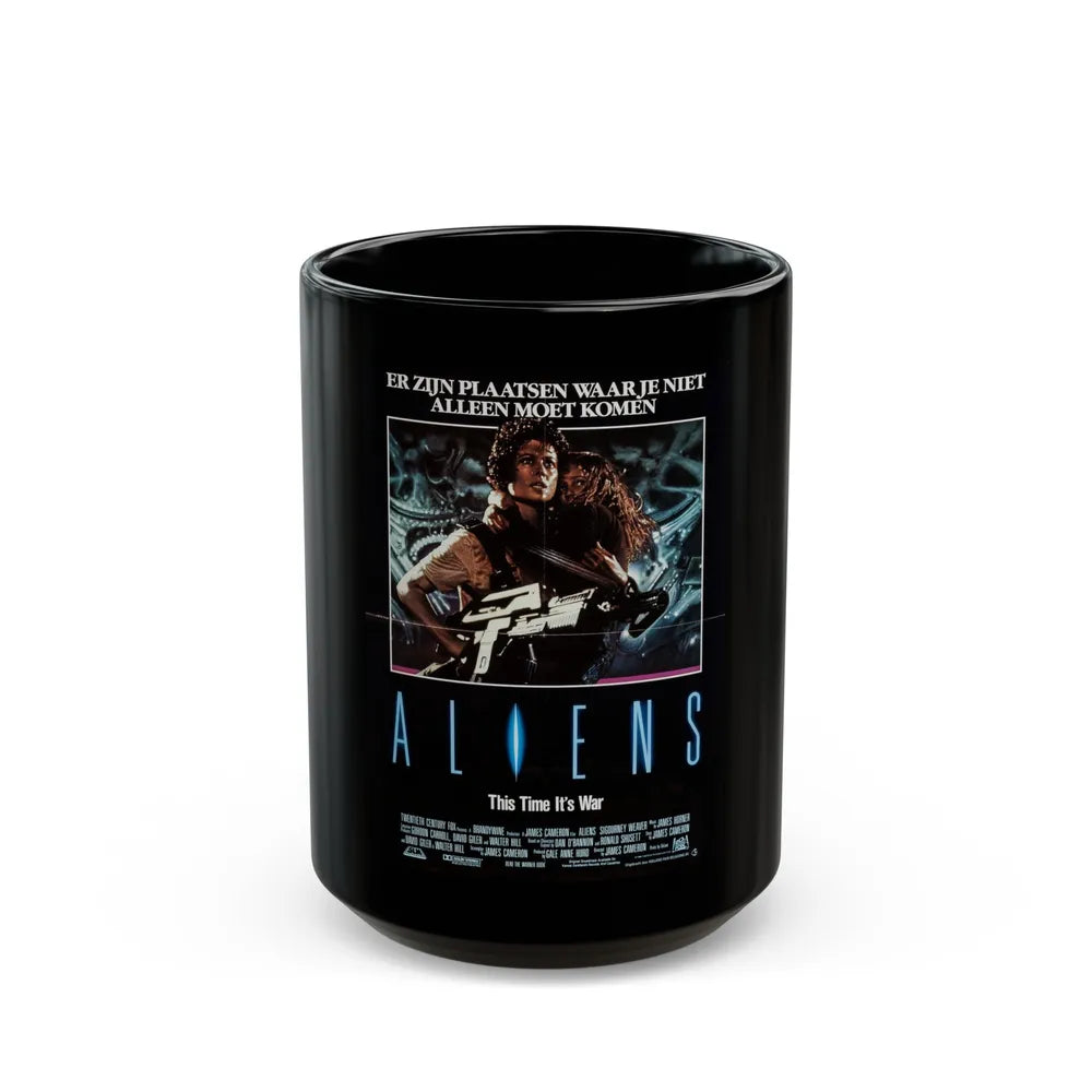 ALIENS (DUTCH) 1986 Movie Poster - Black Coffee Mug-15oz-Go Mug Yourself