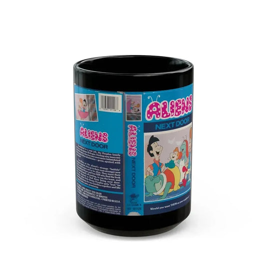 ALIENS NEXT DOOR CARTOON (VHS COVER) - Black Coffee Mug 15oz - Go Mug Yourself