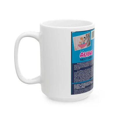 ALIENS NEXT DOOR CARTOON (VHS COVER) - White Coffee Mug - Go Mug Yourself