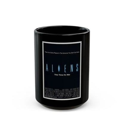 ALIENS (TEASER) 1986 Movie Poster - Black Coffee Mug-15oz-Go Mug Yourself